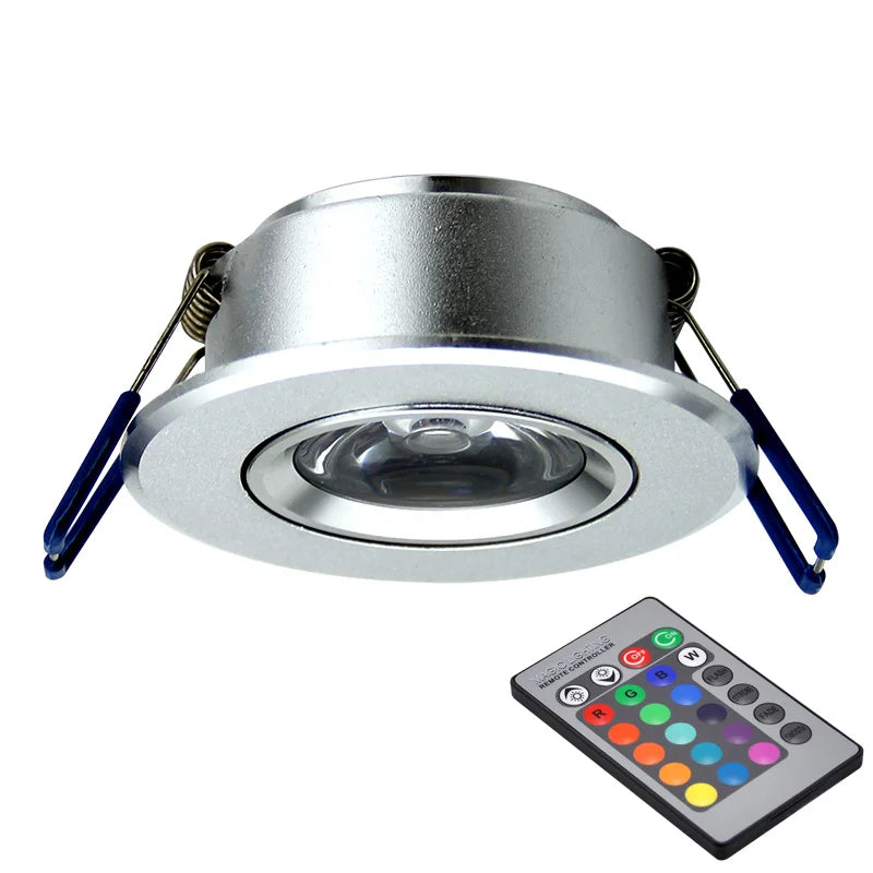mini spot chrome dirigeable LED RGB à intensité variable contrôle par télécommande