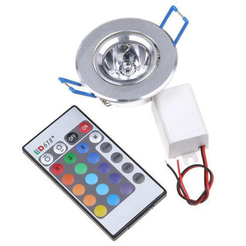 mini spot dirigeable LED RGB à intensité variable contrôle par télécommande avec transfo