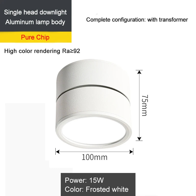 Spot plafonnier led double orientable 220°