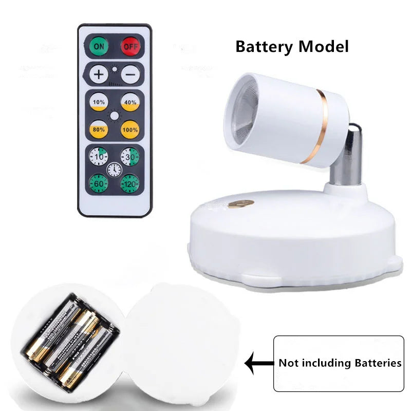Spot led à pile orientable à poser avec télécommande