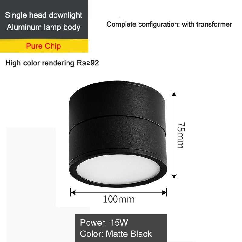 Spot plafonnier led double orientable 220°