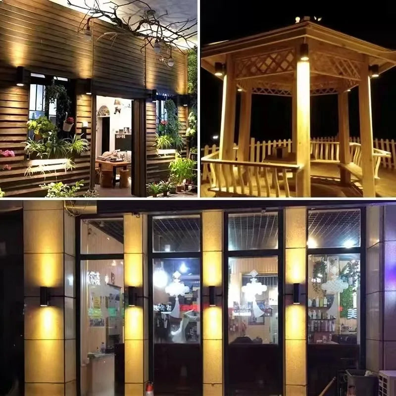 Spot mural façade tube noir LED unidirectionnel IP65