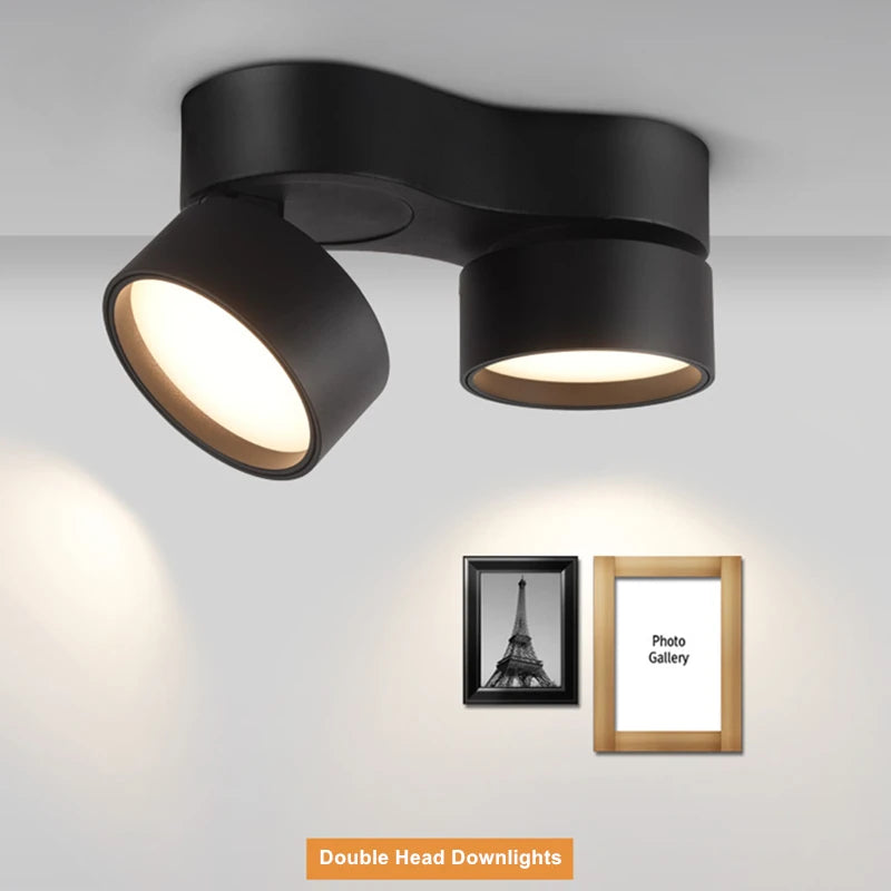Spot plafonnier led double orientable 220°