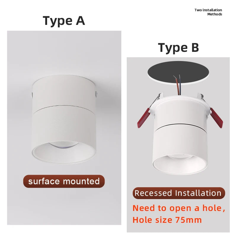 Spot articulé orientable existant en encastrable ou non