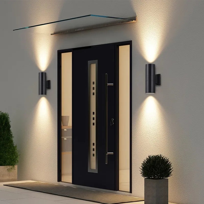 Spot mural façade tube noir LED unidirectionnel IP65