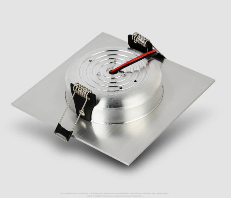 spot LED encastrable plat carré en alu brossé