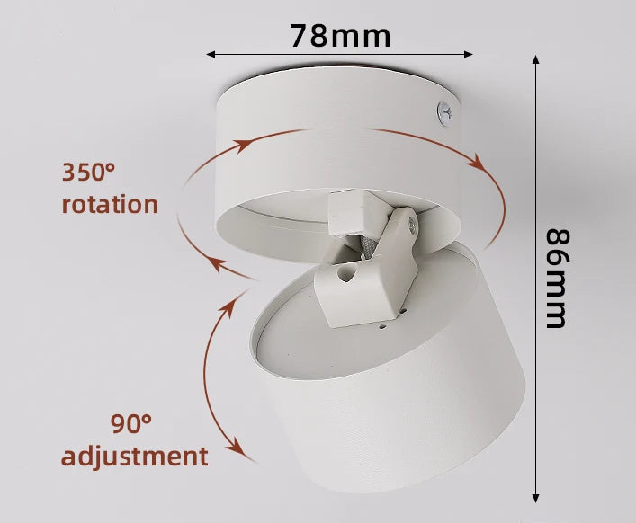 spot non encastrable blanc orientable 360°