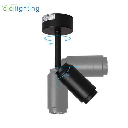 Spot lampe led orientable en métal sur bras