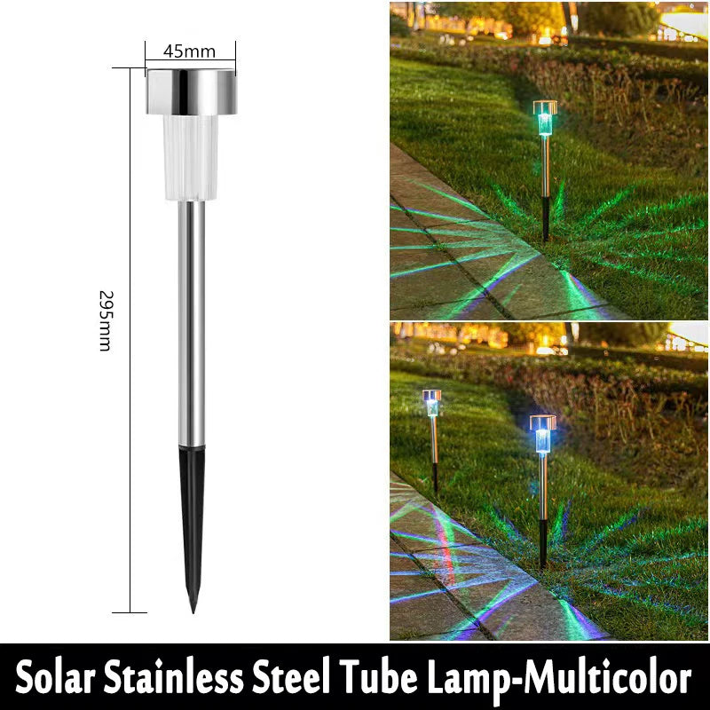 Spot solaire picquet design chrome éclairage décoratif