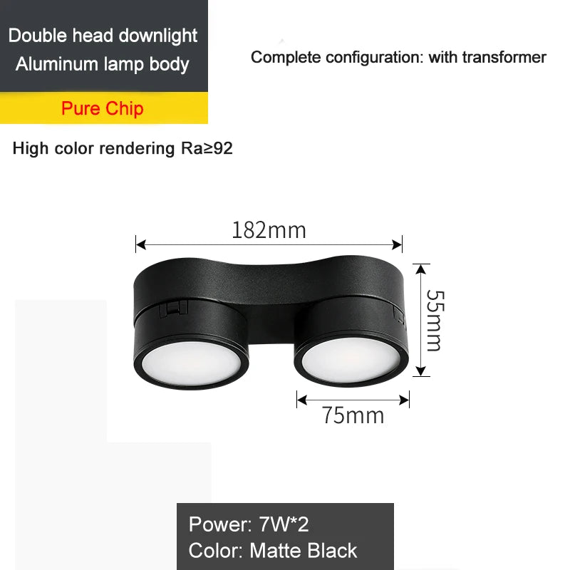 Spot plafonnier led double orientable 220°
