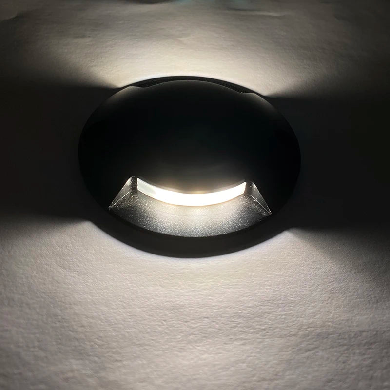 spot LED recouvert pour extérieur 1W 12V plat IP67 noir