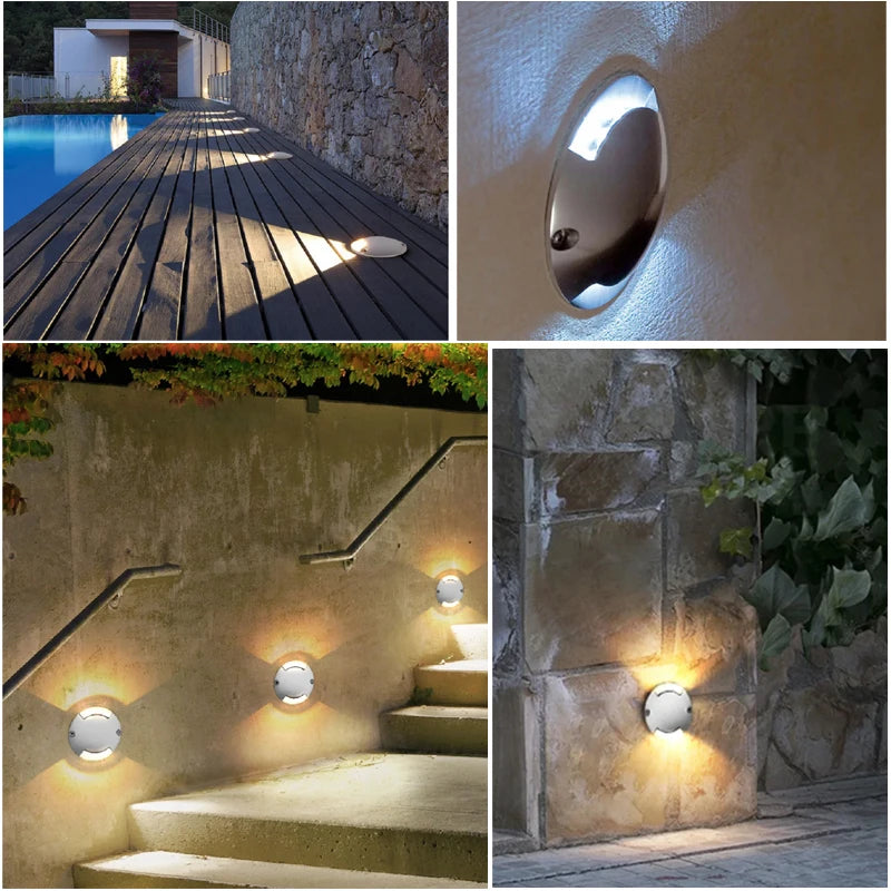 spot LED recouvert pour extérieur 1W 12V plat IP67 couleur gris