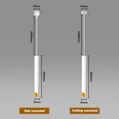 Spot design cylindre biseauté suspensible