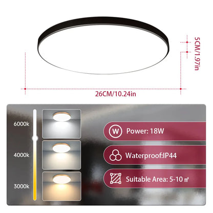 Spot plafonnier LED ultra fin IP44  220V – 18W/30W/40W