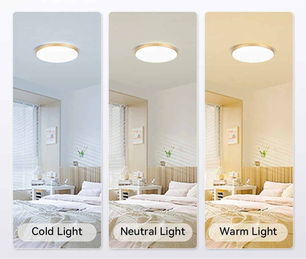 grand spot plafond rond plat pour salle de bain panneau lumineux froid-chaud-neutre