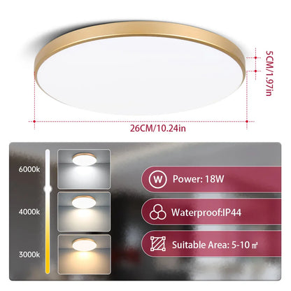 Spot plafonnier LED ultra fin IP44  220V – 18W/30W/40W