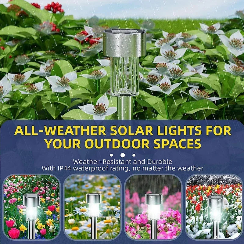 Spot solaire picquet design chrome éclairage décoratif