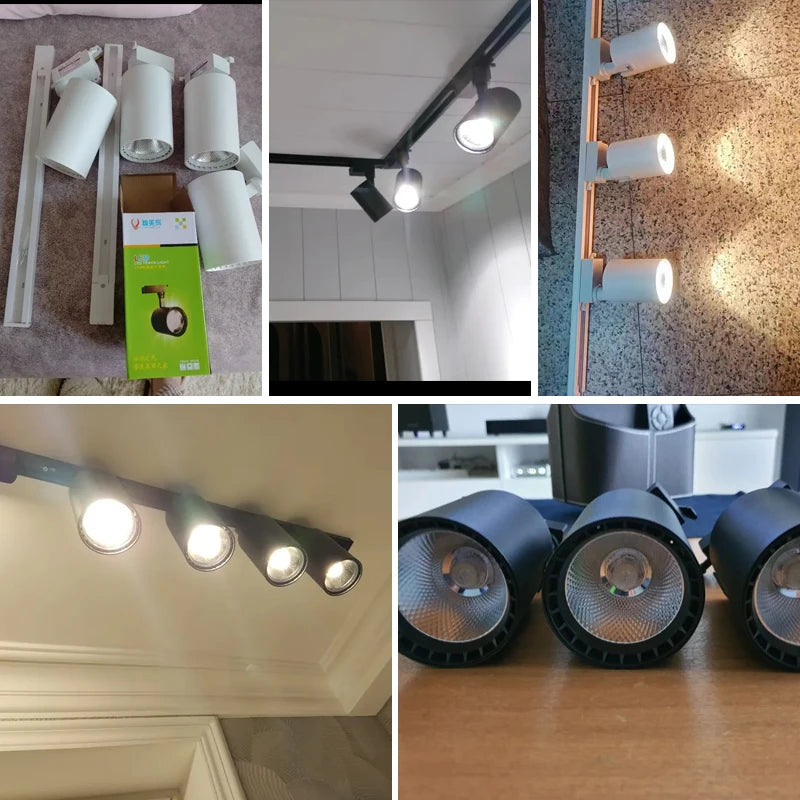 Spot orientable sur rail linéaire style projecteur