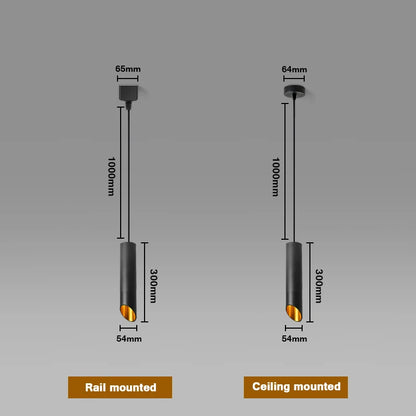 Spot design cylindre biseauté suspensible