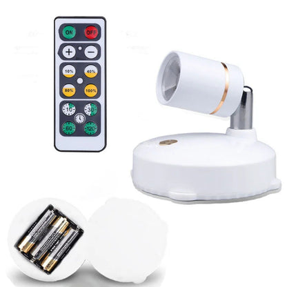 spot orientable à piles avec socle à fixer sans fil avec télécommande