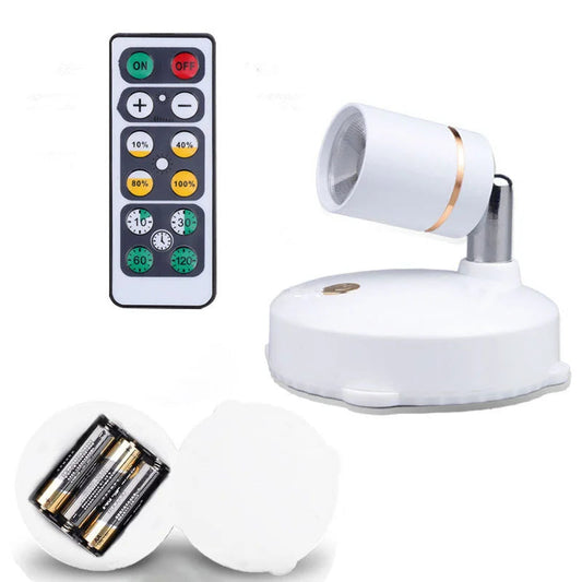 spot orientable à piles avec socle à fixer sans fil avec télécommande