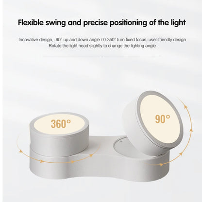 Spot plafonnier led double orientable 220°