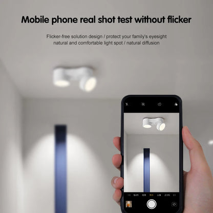 Spot plafonnier led double orientable 220°