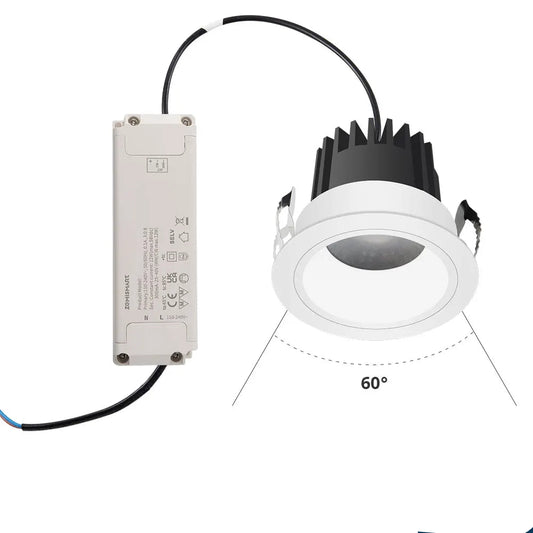 Spot LED encastrable rond 12W IP44 CCT connecté angle de diffusion 60°