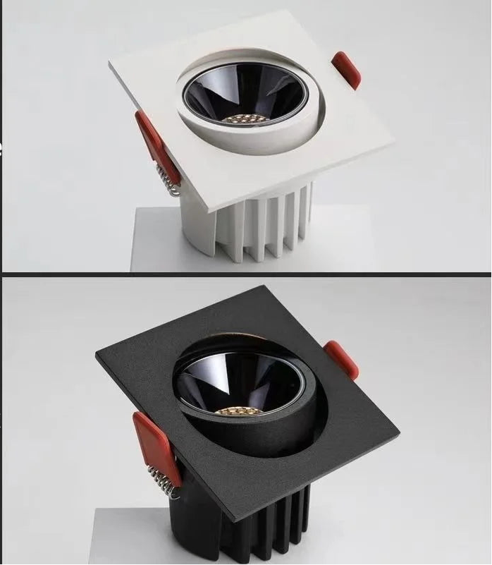 Spot carré encastrable et orientable noir ou blanc
