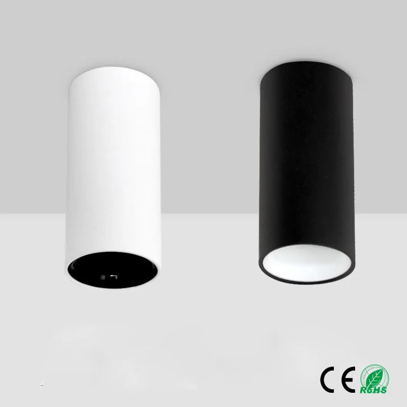 Spot plafond cylindrique métal