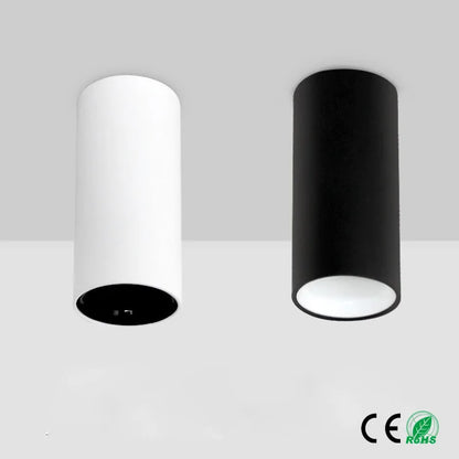 Spot plafond cylindrique métal