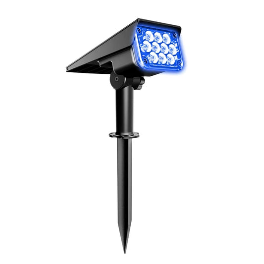 Spot à planter pour extérieur noir 10 LED bleues