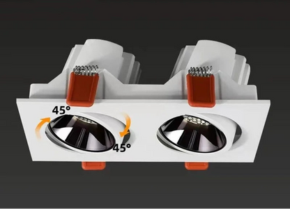 bloc de Spot encastrable orientable carré par 2