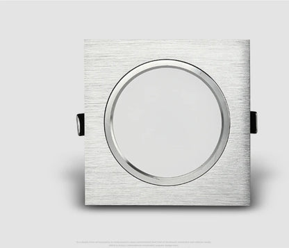 spot LED encastrable plat carré en aluminium brossé