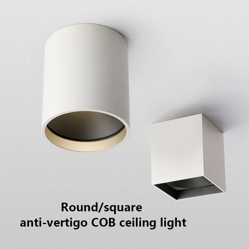 spot blanc lumineux design non encastré rond et carré