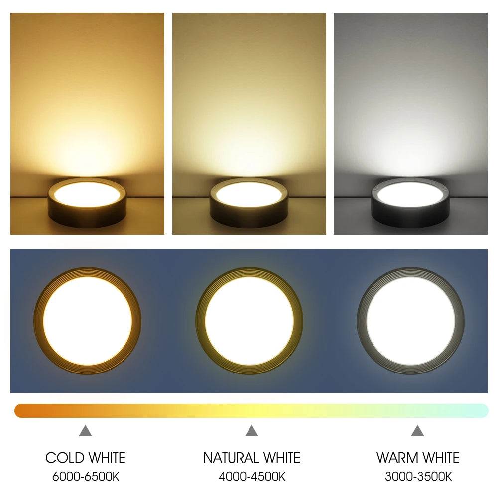 spot plafonnier led à coque de couleur à diffuseur opaque éclairage variable