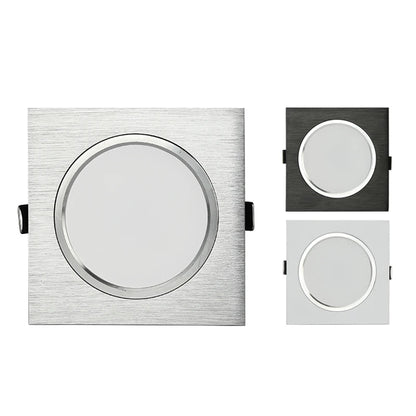spot LED encastrable plat carré en aluminium brossé